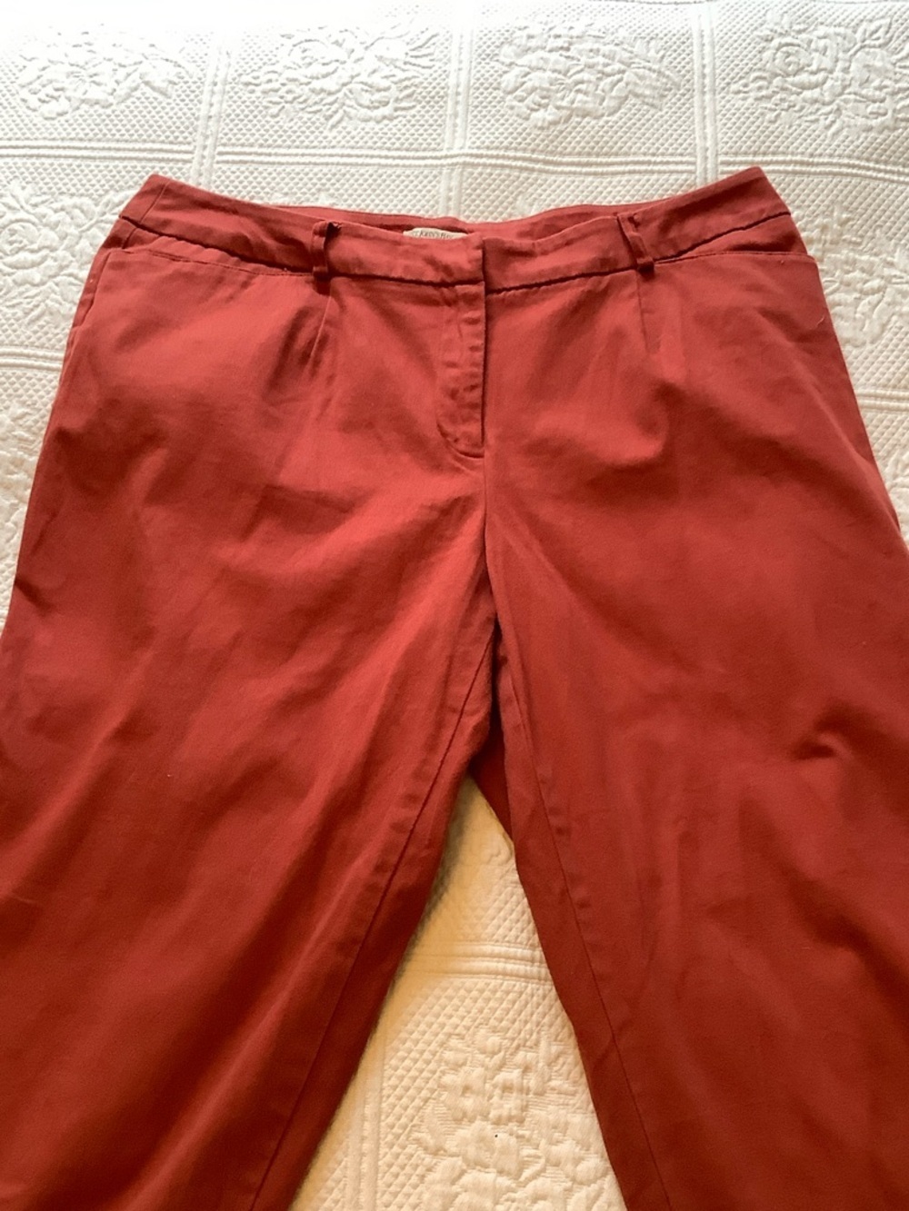 St. John's Bay Woman Stretch Coral Cropped Dress Pants - Picture 3 of 7